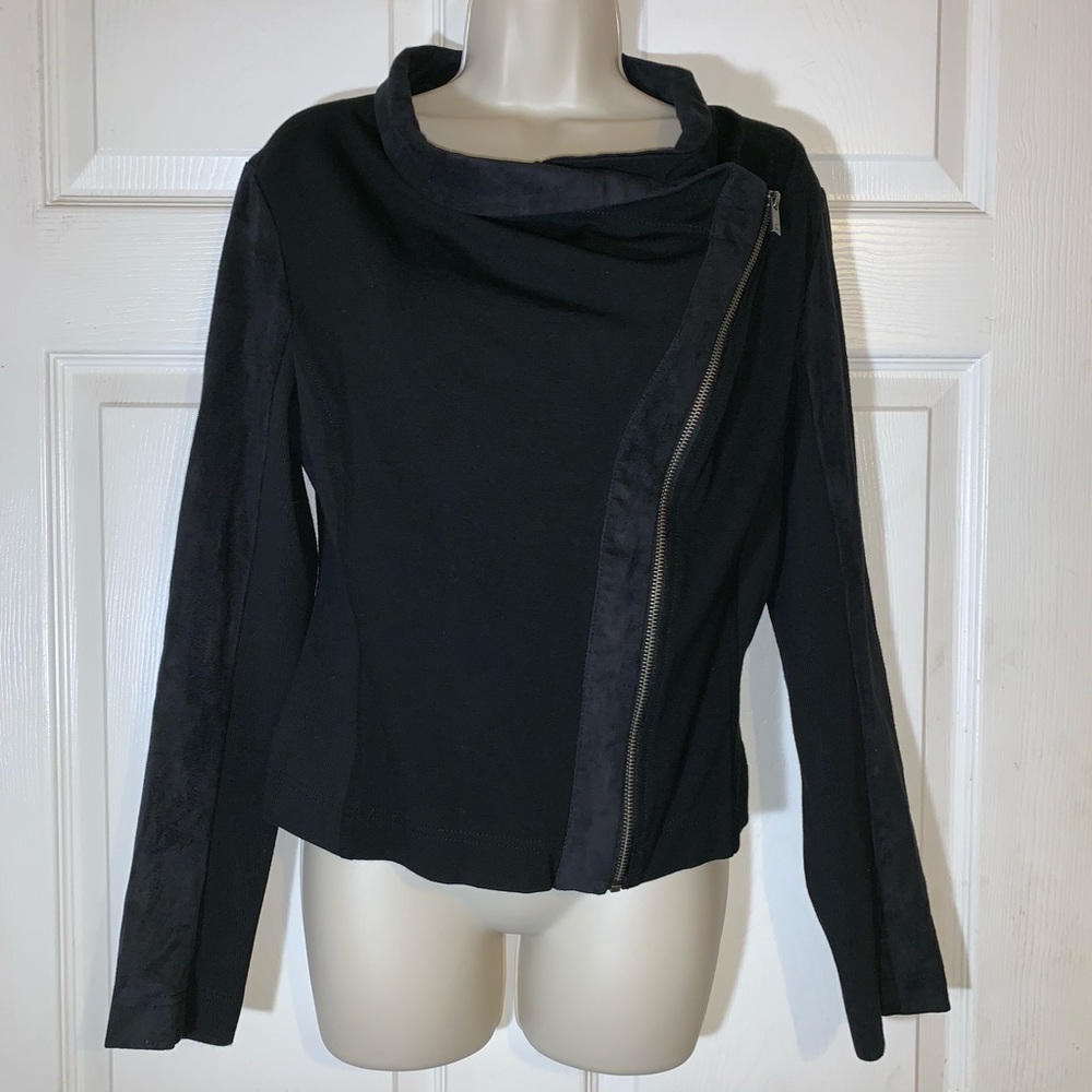 Two by Vince Camuto black asymmetrical moto jacket